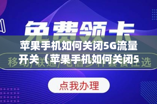 苹果手机如何关闭5G流量开关（苹果手机如何关闭5g流量开关）