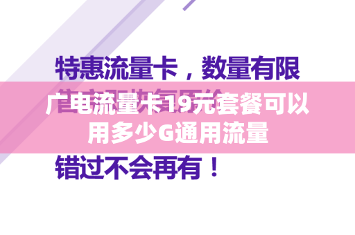 广电流量卡19元套餐可以用多少G通用流量