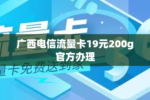 广西电信流量卡19元200g官方办理