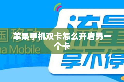 苹果手机双卡怎么开启另一个卡