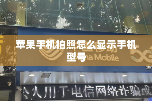 苹果手机拍照怎么显示手机型号