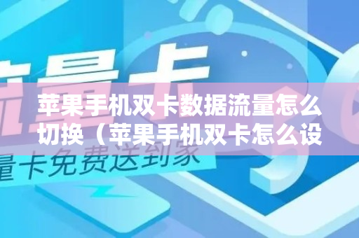苹果手机双卡数据流量怎么切换（苹果手机双卡怎么设置主号和副号）
