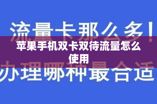 苹果手机双卡双待流量怎么使用