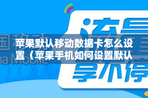 苹果默认移动数据卡怎么设置（苹果手机如何设置默认流量卡）