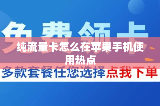 纯流量卡怎么在苹果手机使用热点