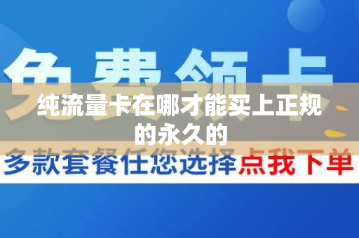 纯流量卡在哪才能买上正规的永久的