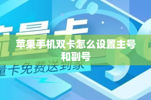 苹果手机双卡怎么设置主号和副号
