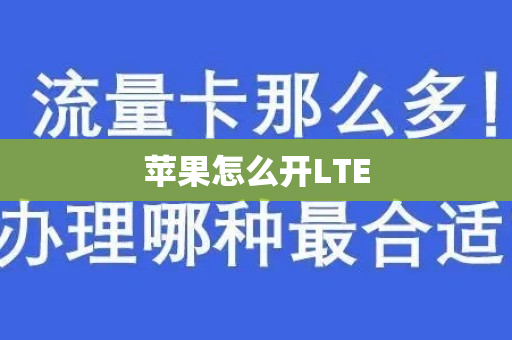 苹果怎么开LTE