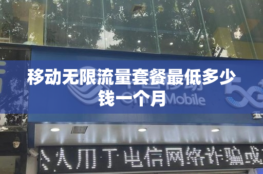 移动无限流量套餐最低多少钱一个月