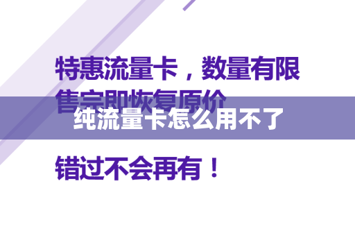 纯流量卡怎么用不了