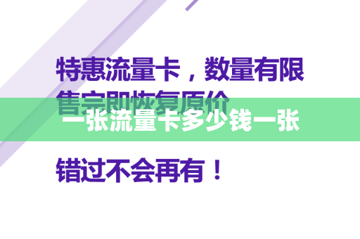 一张流量卡多少钱一张