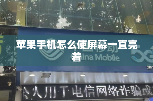 苹果手机怎么使屏幕一直亮着