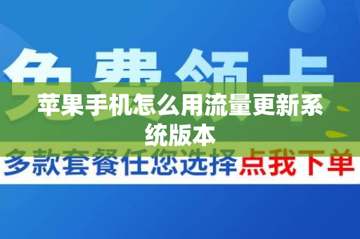 苹果手机怎么用流量更新系统版本