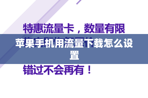 苹果手机用流量下载怎么设置