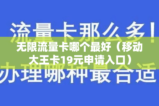 无限流量卡哪个最好（移动大王卡19元申请入口）