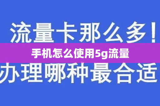 手机怎么使用5g流量