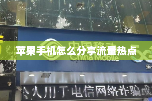 苹果手机怎么分享流量热点
