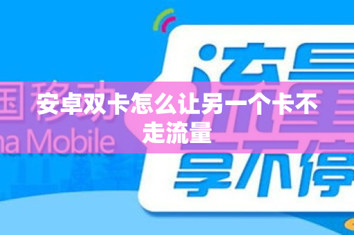安卓双卡怎么让另一个卡不走流量
