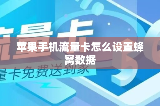 苹果手机流量卡怎么设置蜂窝数据