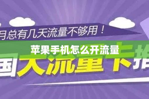 苹果手机怎么开流量