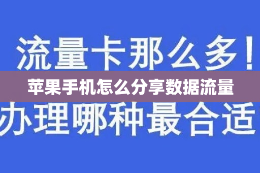 苹果手机怎么分享数据流量