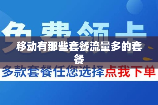移动有那些套餐流量多的套餐