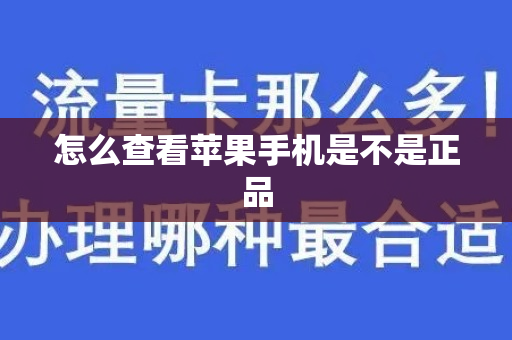 怎么查看苹果手机是不是正品
