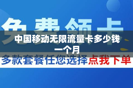 中国移动无限流量卡多少钱一个月