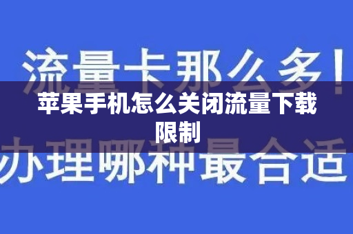 苹果手机怎么关闭流量下载限制