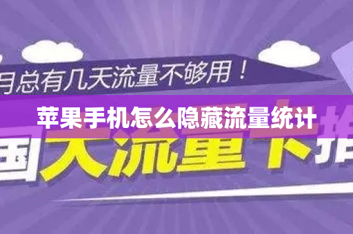 苹果手机怎么隐藏流量统计
