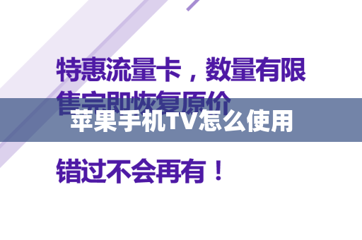 苹果手机TV怎么使用
