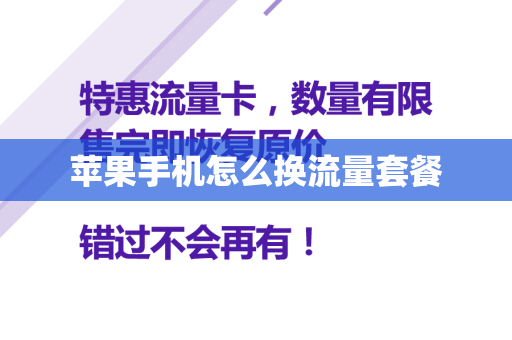 苹果手机怎么换流量套餐