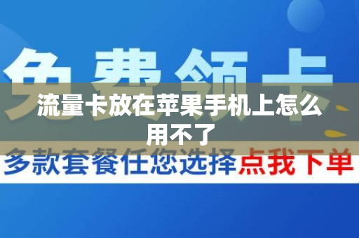 流量卡放在苹果手机上怎么用不了