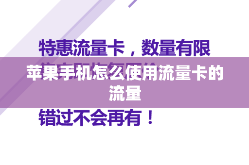 苹果手机怎么使用流量卡的流量
