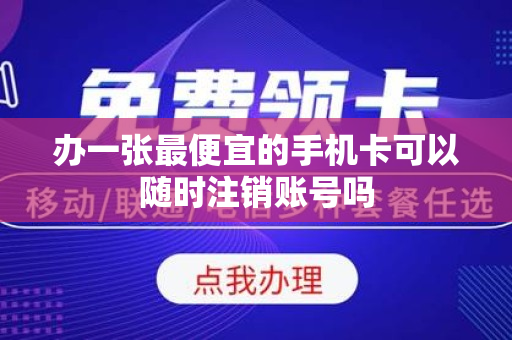办一张最便宜的手机卡可以随时注销账号吗