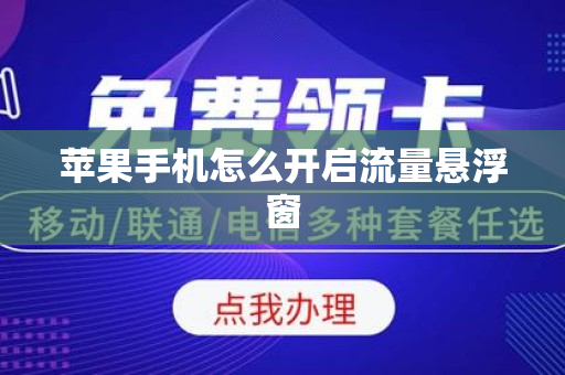苹果手机怎么开启流量悬浮窗