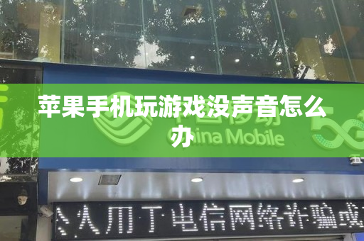苹果手机玩游戏没声音怎么办