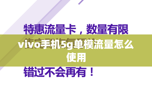 vivo手机5g单模流量怎么使用