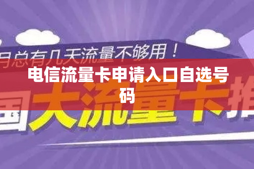 电信流量卡申请入口自选号码