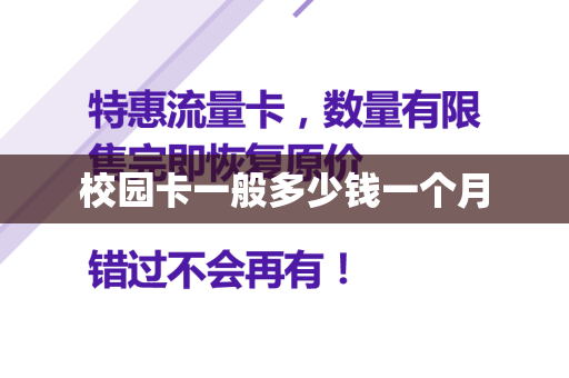 校园卡一般多少钱一个月