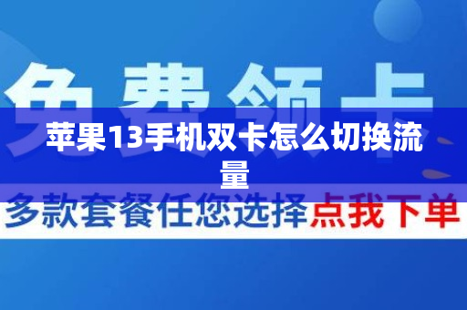 苹果13手机双卡怎么切换流量