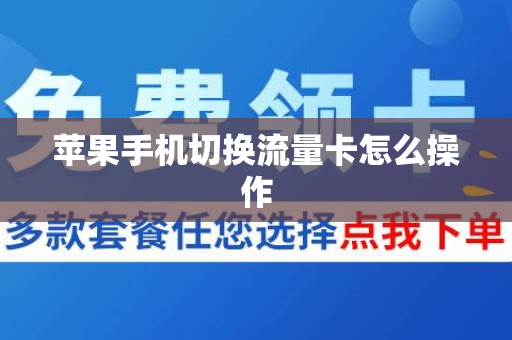苹果手机切换流量卡怎么操作