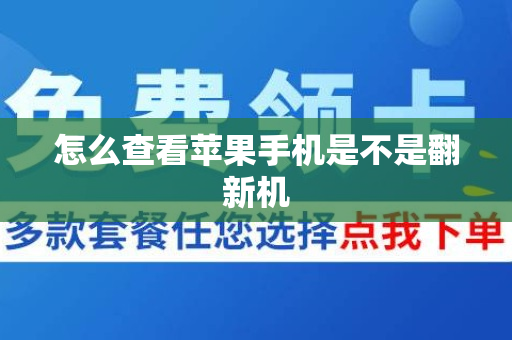 怎么查看苹果手机是不是翻新机