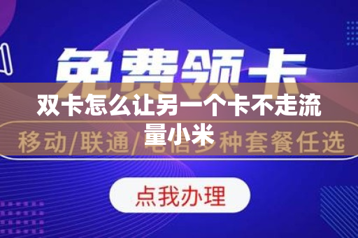 双卡怎么让另一个卡不走流量小米