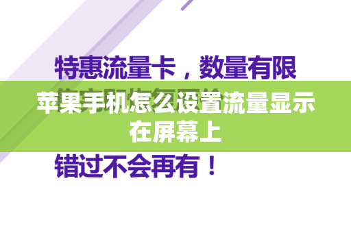 苹果手机怎么设置流量显示在屏幕上
