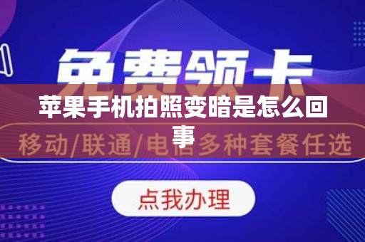 苹果手机拍照变暗是怎么回事