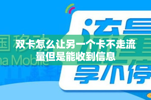 双卡怎么让另一个卡不走流量但是能收到信息