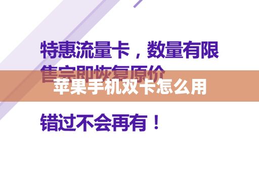 苹果手机双卡怎么用