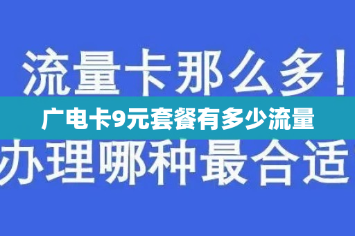 广电卡9元套餐有多少流量