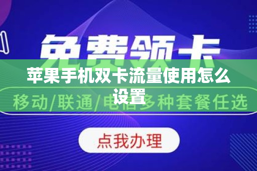 苹果手机双卡流量使用怎么设置